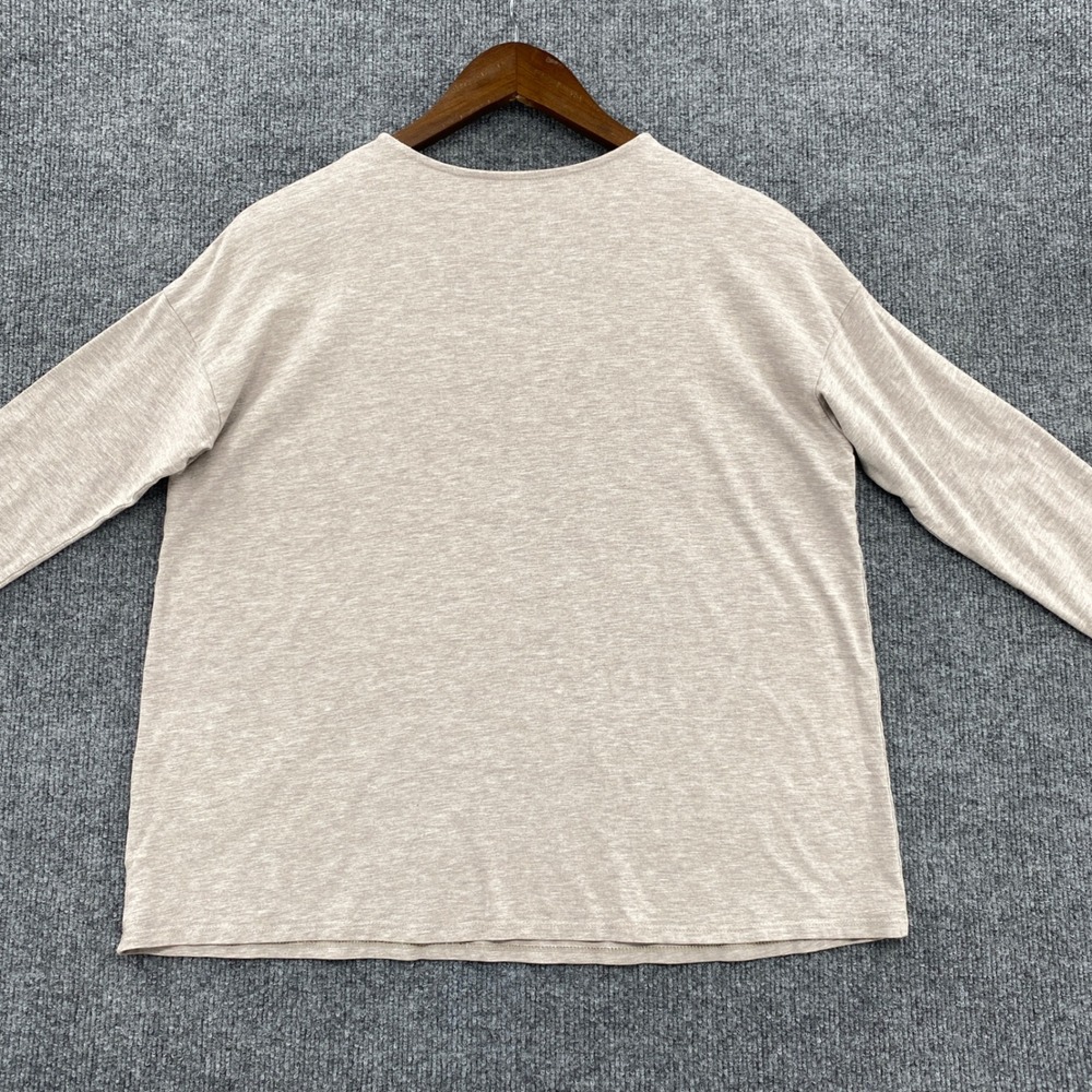 J.Jill Long Sleeve Tee Womens Small Beige Luxe Supima Cotton Granola Minimalist - Picture 8 of 8